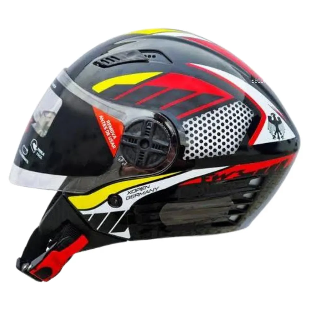 Capacete FW3  X Open Paises Germany Preto 
