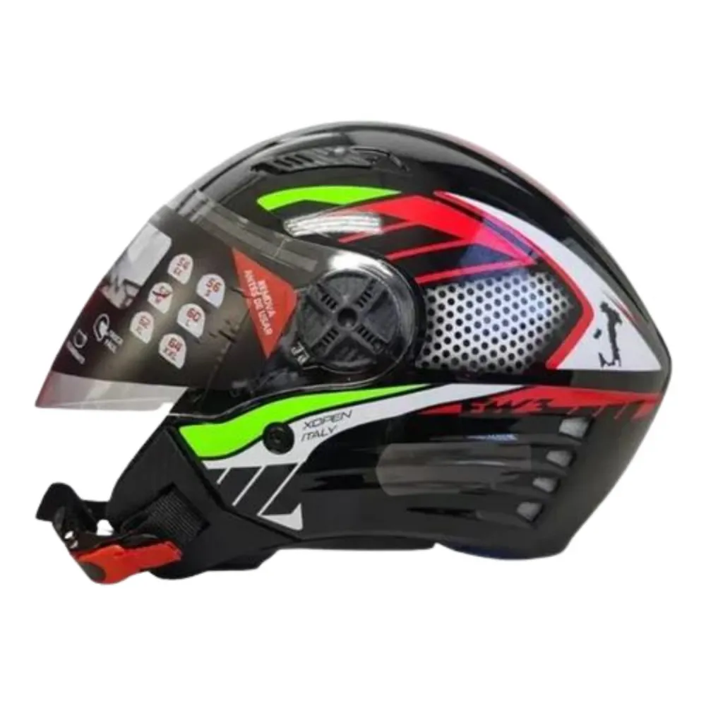 Capacete FW3  X Open Paises Italy Preto  Imagem