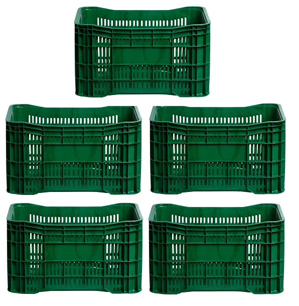 Caixa Plástica Gruplast Horti Frutti Verde 20kg ,50 Litros- 5 UN Imagem