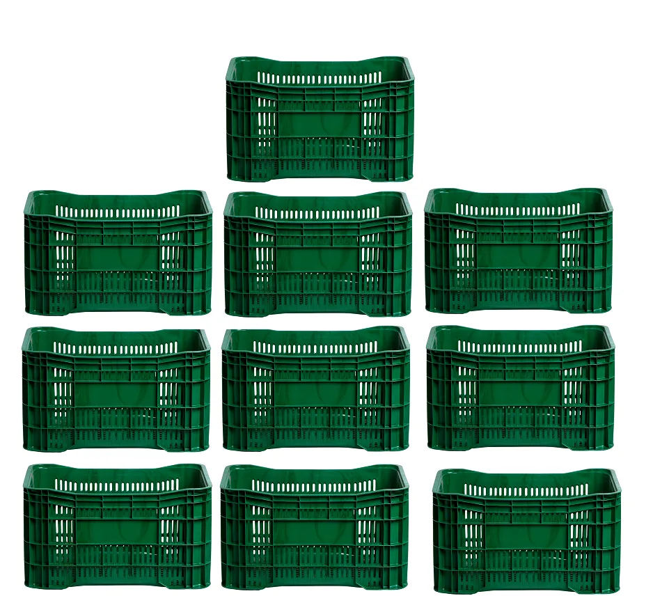 Caixa Plástica Gruplast Horti Frutti Verde 20kg  50 Litros- 10 UN
