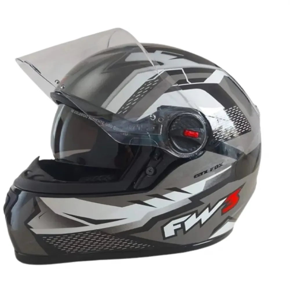 Capacete FW3 GTX Fox Grafite c/ Viseira Interna