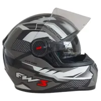Capacete FW3 GTX Fox Grafite c/ Viseira Interna - Foto 4