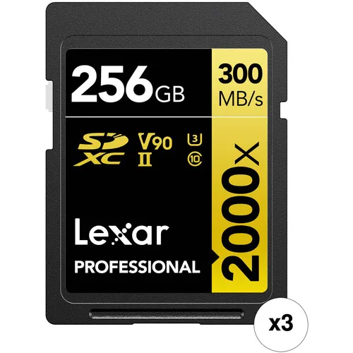 Cartão de Memória Lexar Professional 2000x GOLD SDXC 256GB UHS-II V90 (300MB/s)
