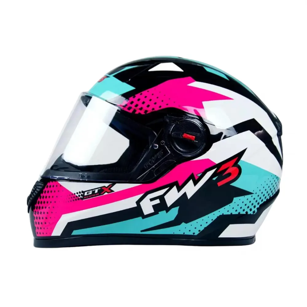 Capacete FW3 GT Super Azul Rosa Imagem