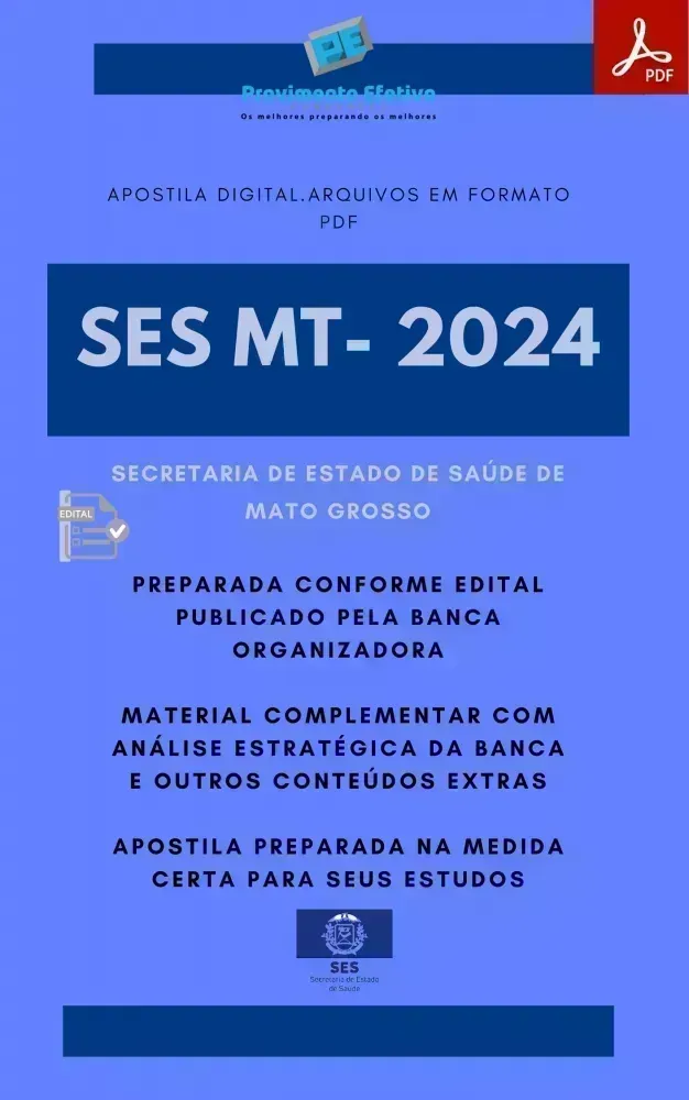 Apostila SES MT  Farmacêutico Ano 2024 Imagem
