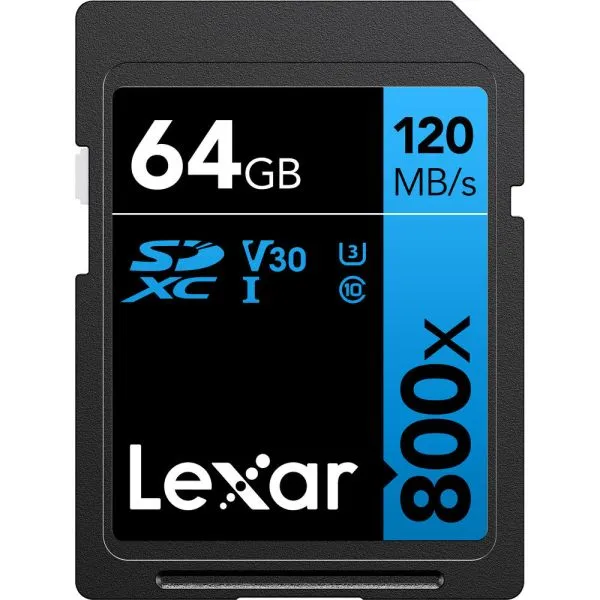 Cartão SD Lexar Blue 64GB 120MB/s V30 4K