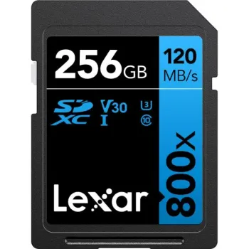 Cartão SD Lexar Blue 256GB 120MB/s V30 4K