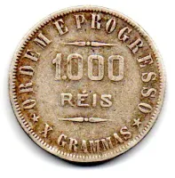 1910 - 1000 Réis - Prata .900 - Aprox 10g - 26mm - Moeda Brasil - Foto 2