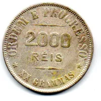 1910 - 2000 Réis - Prata .900 - Aprox 20g - 33mm - Moeda Brasil - Foto 2