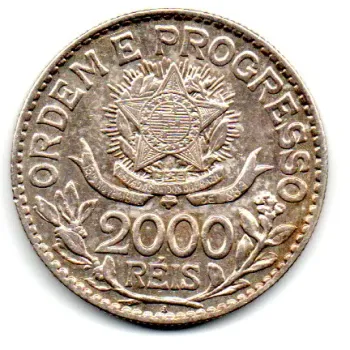 1913 - 2000 Réis - Estrelas Soltas - Prata .900 - Aprox. 20g - 33mm - Moeda Brasil - Foto 2