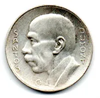 1936 - 5000 Réis - Santos Dumont - Prata .600 - Aprox 10g - 27,5mm - Moeda Brasil - Foto 2