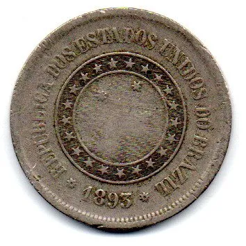 1893 - 100 Réis - Moeda Brasil Imagem