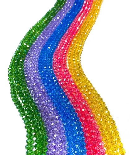 5 fios de cristal de vidro tipo flat 8mm 65 a 70 contas por fio Imagem