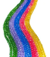 5 fios de cristal de vidro tipo flat 8mm 65 a 70 contas por fio