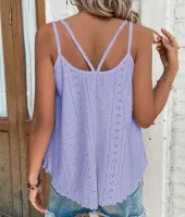 SHEIN LUNE Top tank sólido bordado de ilhós - Foto 2