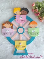 G1.521  Gabarito de Moldes em MDF Roda Gigante Quantos Somos - Coleção Brincadeira de Criança - Foto 2