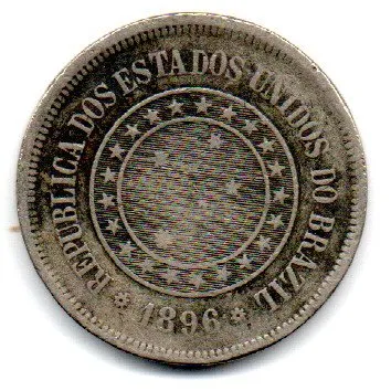 1896 - 100 Réis - Moeda Brasil Imagem