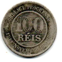 1896 - 100 Réis - Moeda Brasil - Foto 2