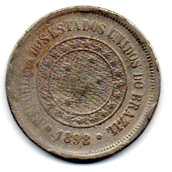 1898 - 100 Réis - Moeda Brasil Imagem