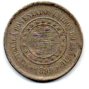 1899 - 100 Réis - Moeda Brasil