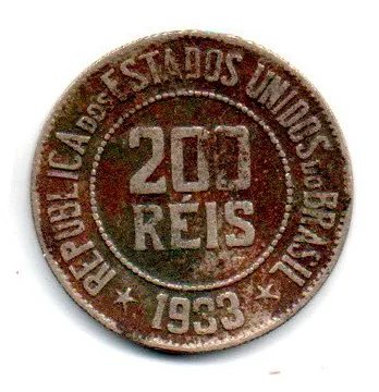 1933 - 200 Réis - Moeda Brasil
