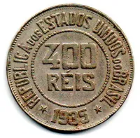 1935 - 400 Réis - Moeda Brasil