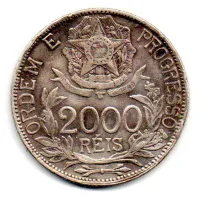 1912 - 2000 Réis - Estrelas Ligadas - Prata .900 - Aprox 20g - 33mm - Moeda Brasil - Foto 2