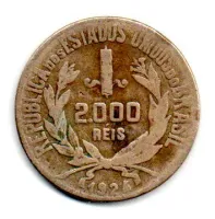1924 - 2000 Réis - Mocinha - Prata .500 - Aprox 8g - 26mm - Moeda Brasil