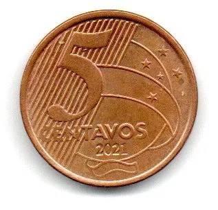 2021 - 5 Centavos - Moeda Brasil - Estado de Conservação: MBC