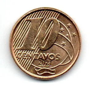 2021 - 10 Centavos - Moeda Brasil - Estado de Conservação: SOB