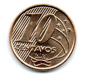 2021 - 10 Centavos - Moeda Brasil - Estado de Conservação: SOB/FC