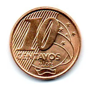 2022 - 10 Centavos - Moeda Brasil - Estado de Conservação: SOB Imagem