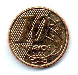2022 - 10 Centavos - Moeda Brasil - Estado de Conservação: SOB/FC Imagem