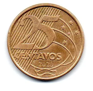 2020 - 25 Centavos - Moeda Brasil - Estado de Conservação: MBC