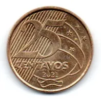 2021 - 25 Centavos - Moeda Brasil - Estado de Conservação: SOB