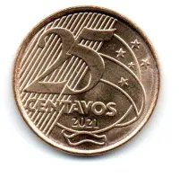 2021 - 25 Centavos - Moeda Brasil - Estado de Conservação: SOB/FC