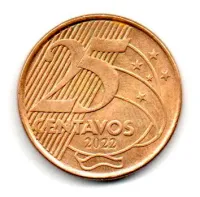 2022 - 25 Centavos - Moeda Brasil - Estado de Conservação: MBC