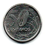 2011 - 50 Centavos - Moeda Brasil - Estado de Conservação: MBC