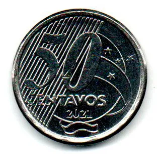 2021 - 50 Centavos - Moeda Brasil - Estado de Conservação: SOB Imagem