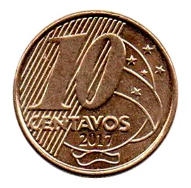 2017 - 10 Centavos - Moeda Brasil - Sob Imagem