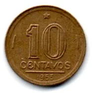 1953 - 10 Centavos - Moeda Brasil - Estado de Conservação: Muito Bem Conservada (MBC)