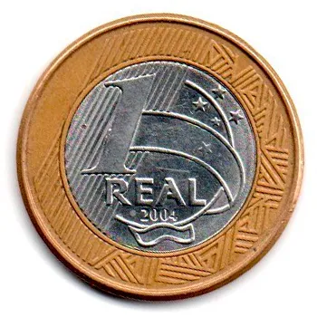 2004 - 1 Real - Moeda Brasil - Estado de Conservação: Muito Bem Conservada (MBC)