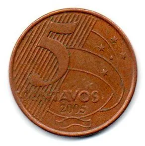 2005 - 5 Centavos - Moeda Brasil - Estado de Conservação: Muito Bem Conservada (MBC)