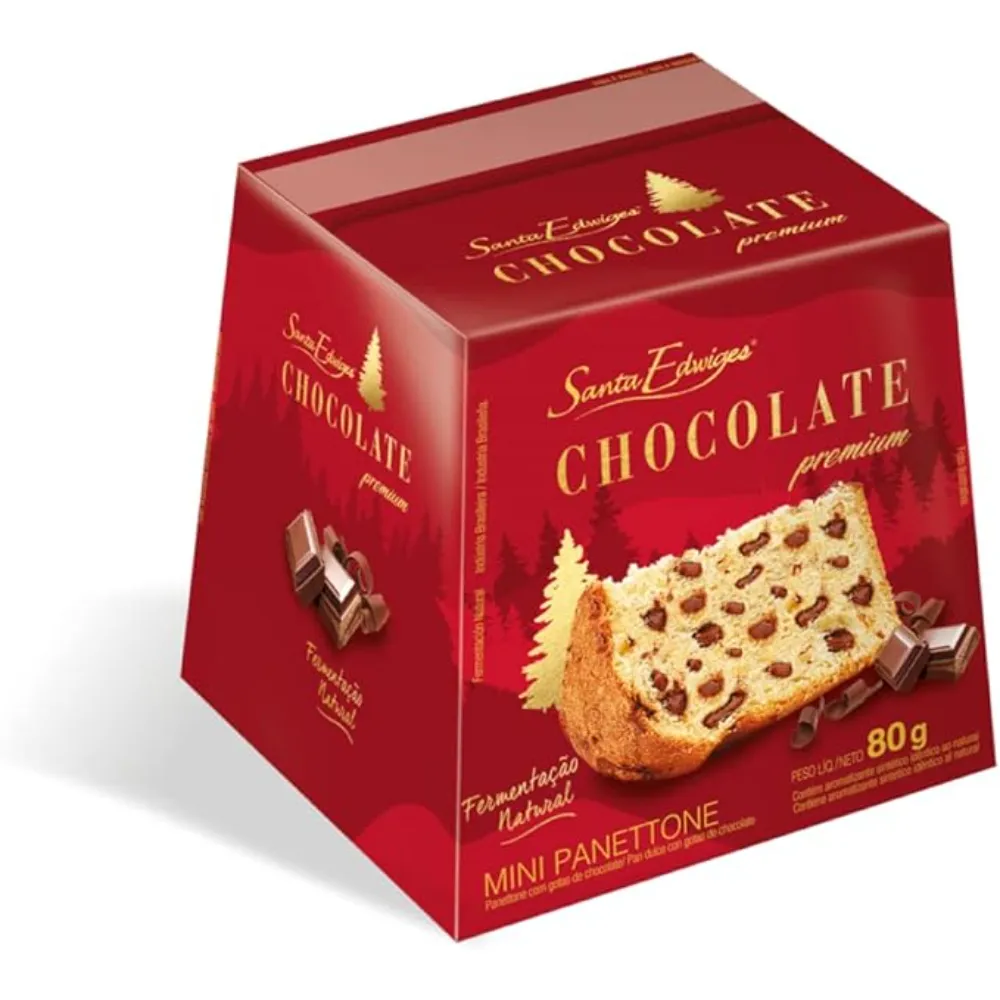 Mini Panettone Gotas de Chocolate Santa Edwiges 80g