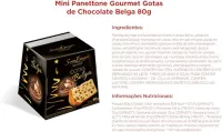 Santa Edwiges Mini Panettone Com Gotas De Chocolate Belga 80G - Foto 2