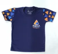 CAMISETA AZUL COM DETALHES - JARDIM AMERICA
