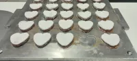 Cortador Para Marzipan e Doces Delicados em Formato de Corações, para 25 Doces de 3,5x5,5x1 cm - KIT com 6 Peças - Modelo CBCO3555/25