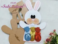  G1.533 Gabarito de Moldes  em MDF  Luva Coelhinho da Páscoa