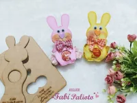 G1.535 Gabarito de Moldes  em MDF Porta Bombom Coelho Comilão - Foto 3