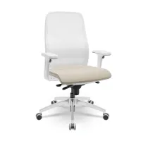  Cadeira Multiregulável NR17 Titan Branca Encosto Telado Regulável Mecanismo Sincronizado Base Cromada e Braço Regulável - Foto 4